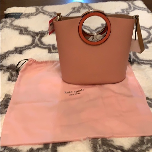 NWT Kate Spade Betty handbag tan & pink - Picture 3 of 7